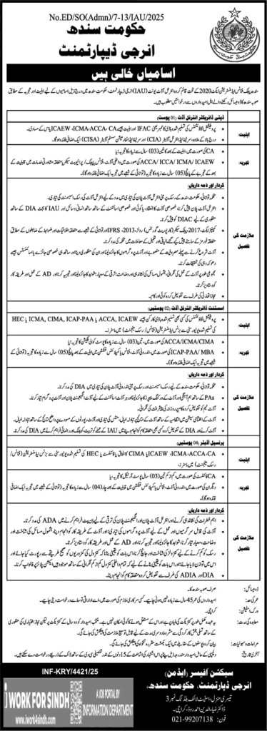 Energy Department Sindh jobs