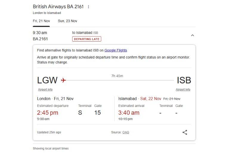 Technical Glitch Prevents Islamabad Flight London from Taking Off at Gatwick Airport